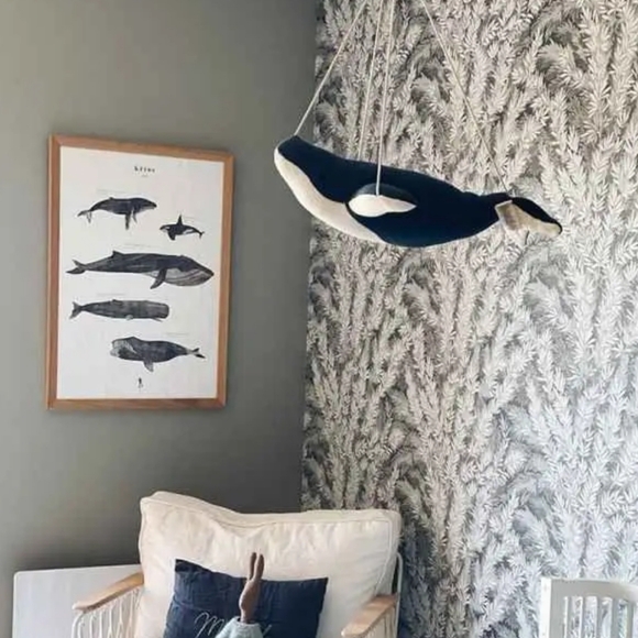 Konges Slojd Navy Whale Mobile